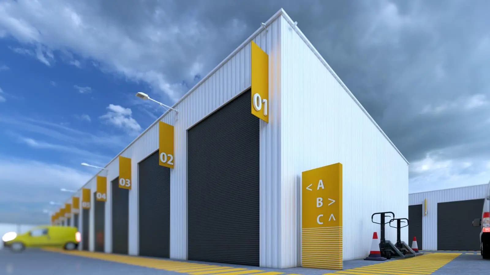 Detalle de puerta metálica de depósito industrial de alta seguridad